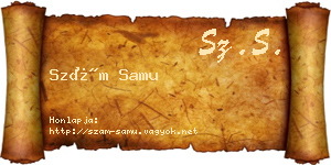 Szám Samu névjegykártya